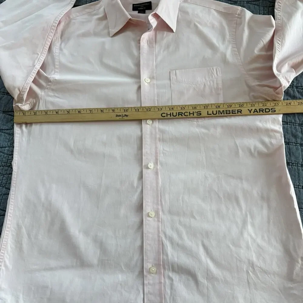 Banana Republic Classic Fit Pink Oxford Button Shirt Cotton Men’s L 16-16.5